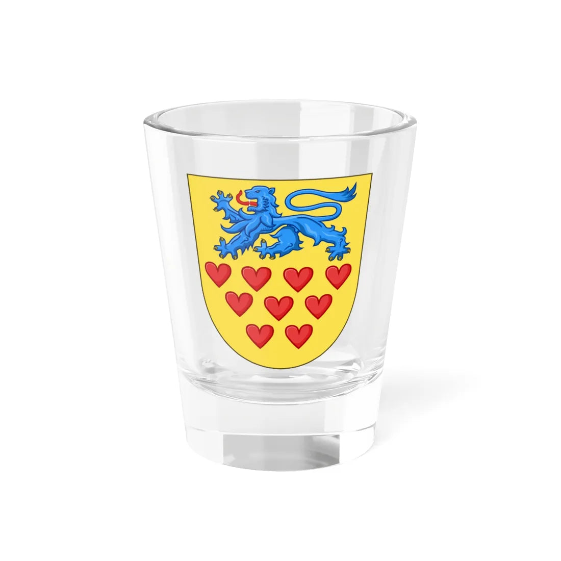 Coat of arms of Jutland or the King of Goths (Denmark) (Coat of Arms) Shot Glass 1.5oz 1.5oz - Go Mug Yourself