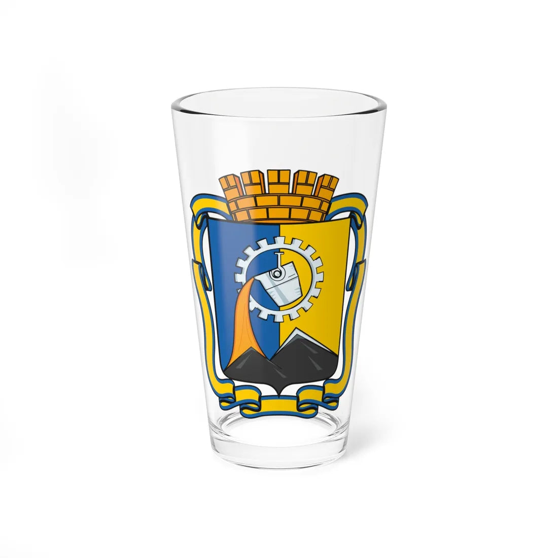 Coat of Arms of Kadiivka (Ukraine) (Coat of Arms) Pint Glass 16oz 16oz - Go Mug Yourself
