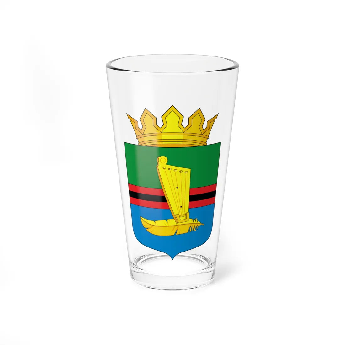 Coat of Arms of Kalevalsky District (Russia) (Coat of Arms) Pint Glass 16oz 16oz - Go Mug Yourself