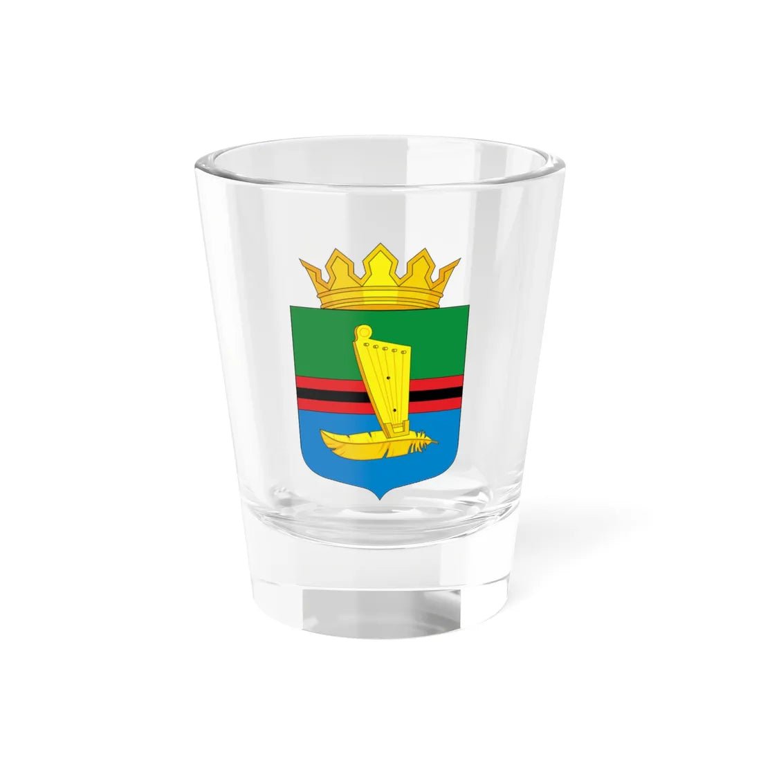 Coat of Arms of Kalevalsky District (Russia) (Coat of Arms) Shot Glass 1.5oz 1.5oz - Go Mug Yourself