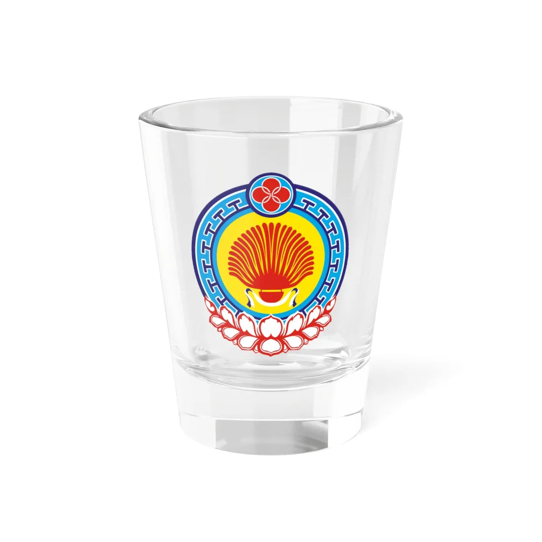 Coat of Arms of Kalmykia (Russia) (Coat of Arms) Shot Glass 1.5oz 1.5oz - Go Mug Yourself