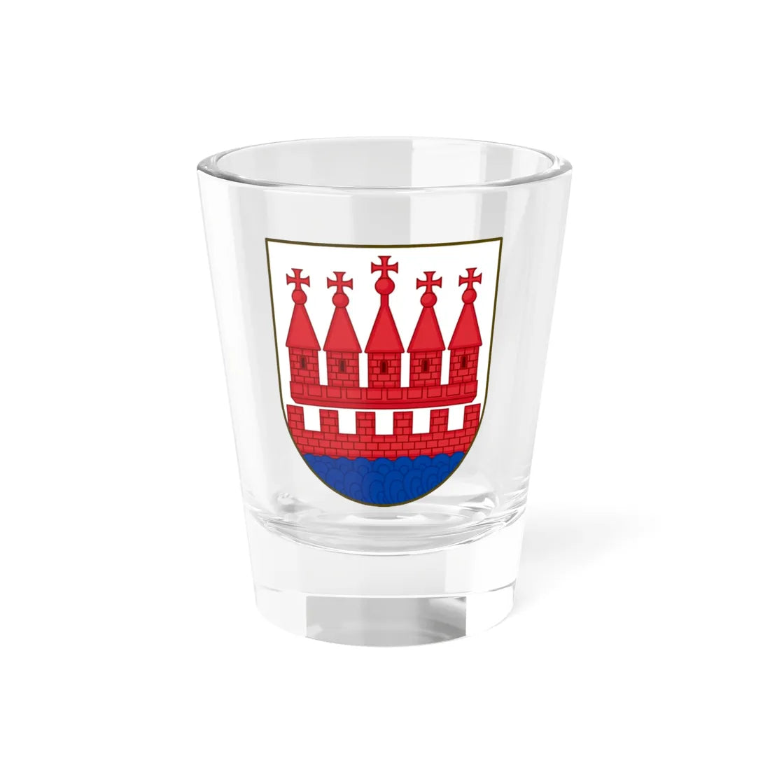 Coat of arms of Kalundborg (Denmark) (Coat of Arms) Shot Glass 1.5oz 1.5oz - Go Mug Yourself