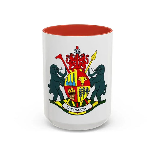 Coat of arms of KaNgwane - Accent Coffee Mug 15oz Red - Go Mug Yourself