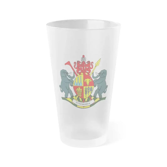 Coat of arms of KaNgwane - Frosted Pint Glass 16oz 16oz Frosted - Go Mug Yourself