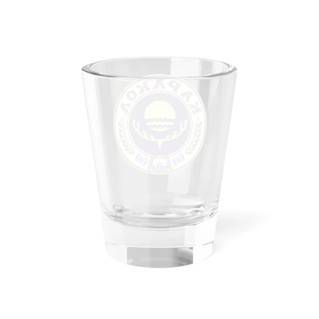 Coat of arms of Karakol (Kyrgyzstan) (Coat of Arms) Shot Glass 1.5oz - Go Mug Yourself