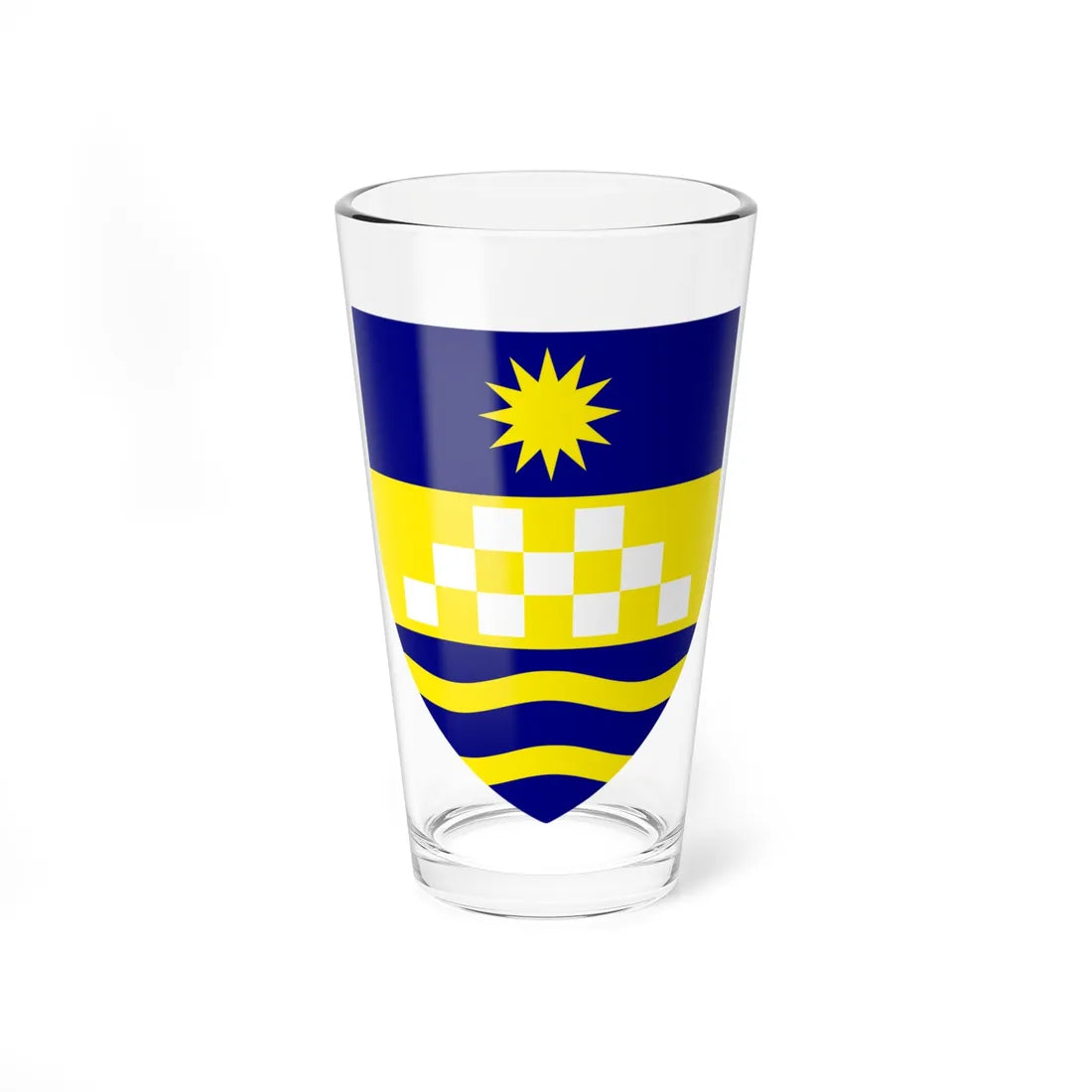 Coat of arms of Karpoš Municipality (North Macedonia) (Coat of Arms) Pint Glass 16oz 16oz - Go Mug Yourself