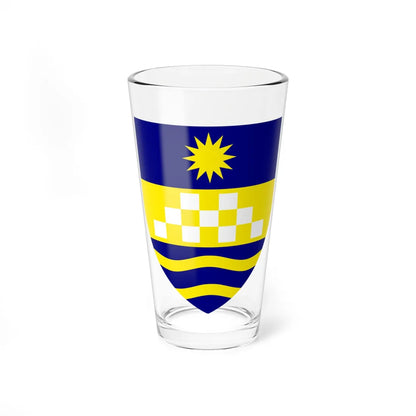 Coat of arms of Karpoš Municipality (North Macedonia) (Coat of Arms) Pint Glass 16oz 16oz - Go Mug Yourself