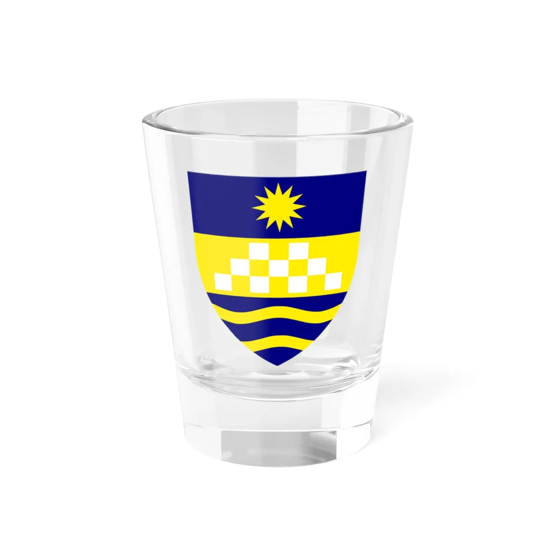 Coat of arms of Karpoš Municipality (North Macedonia) (Coat of Arms) Shot Glass 1.5oz 1.5oz - Go Mug Yourself