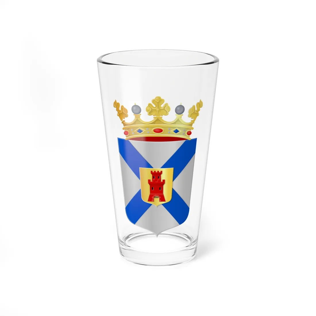 Coat of arms of Katwijk municipality (Netherlands) (Coat of Arms) Pint Glass 16oz 16oz - Go Mug Yourself