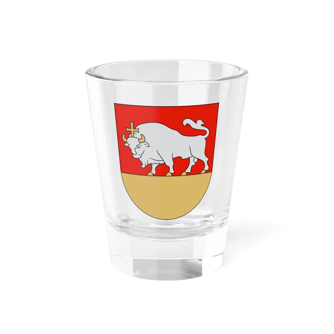 Coat of arms of Kaunas 1935 (Lithuania) (Coat of Arms) Shot Glass 1.5oz 1.5oz - Go Mug Yourself