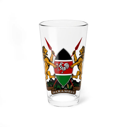 Coat of arms of Kenya Official (Kenya) (Coat of Arms) Pint Glass 16oz 16oz - Go Mug Yourself