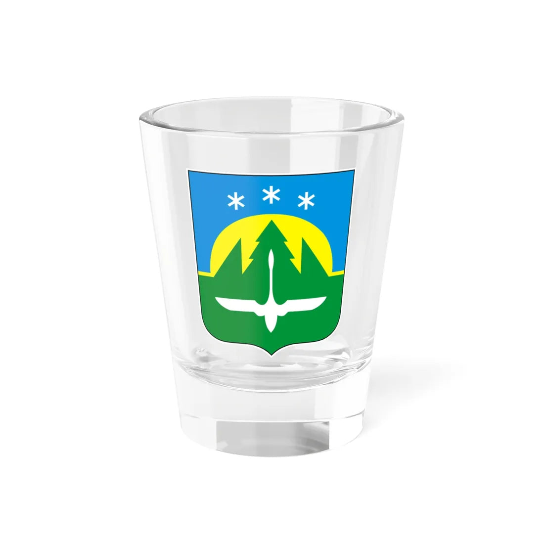 Coat of Arms of Khanty-Mansiysk (Russia) (Coat of Arms) Shot Glass 1.5oz 1.5oz - Go Mug Yourself