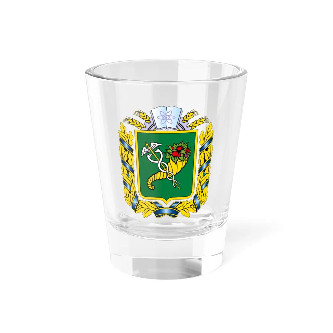 Coat of Arms of Kharkiv Oblast (Ukraine) (Coat of Arms) Shot Glass 1.5oz 1.5oz - Go Mug Yourself
