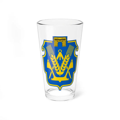 Coat of Arms of Kherson Oblast m (Ukraine) (Coat of Arms) Pint Glass 16oz 16oz - Go Mug Yourself
