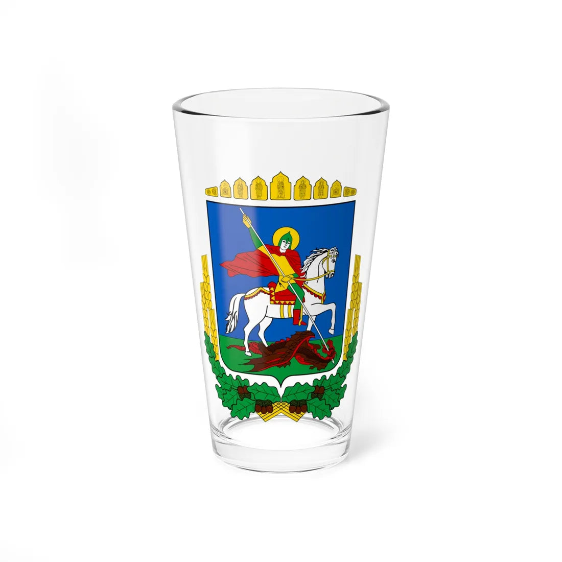 Coat of Arms of Kiev Oblast (Ukraine) (Coat of Arms) Pint Glass 16oz 16oz - Go Mug Yourself