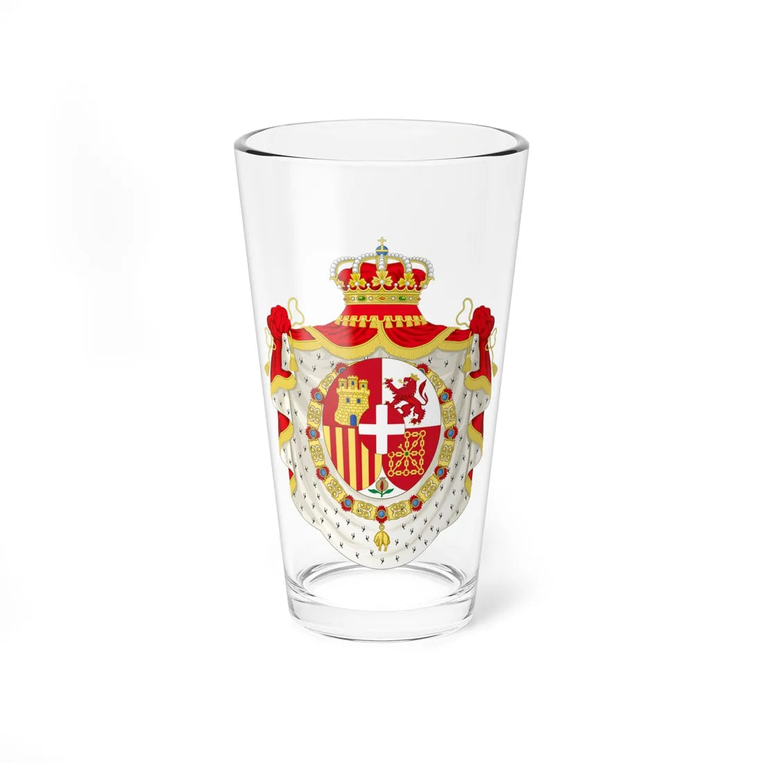 Coat of Arms of King Amadeo of Spain 1871-1873 (Spain) (Coat of Arms) Pint Glass 16oz 16oz - Go Mug Yourself
