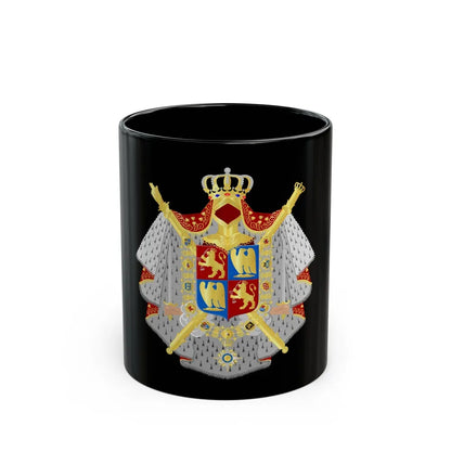 Coat of arms of kingdom Holland King Lodewijk 1808 - Black Coffee Mug-11oz-Go Mug Yourself