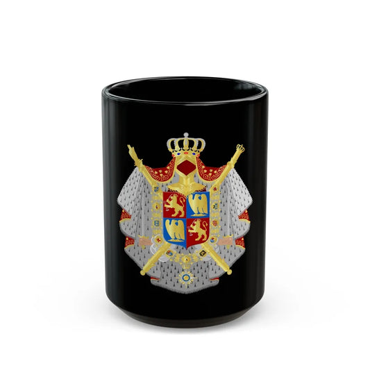 Coat of arms of kingdom Holland King Lodewijk 1808 - Black Coffee Mug-15oz-Go Mug Yourself