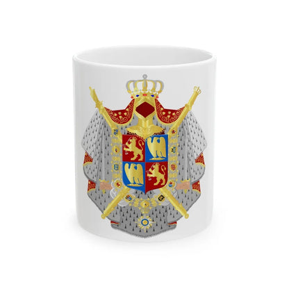 Coat of arms of kingdom Holland King Lodewijk 1808 - White Coffee Mug-11oz-Go Mug Yourself