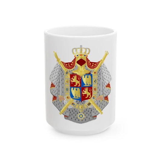 Coat of arms of kingdom Holland King Lodewijk 1808 - White Coffee Mug-15oz-Go Mug Yourself