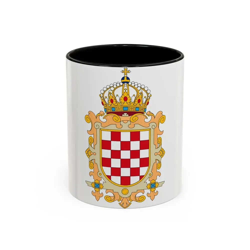 Coat of Arms of Kingdom of Croatia - Accent Coffee Mug 11oz Black - Go Mug Yourself