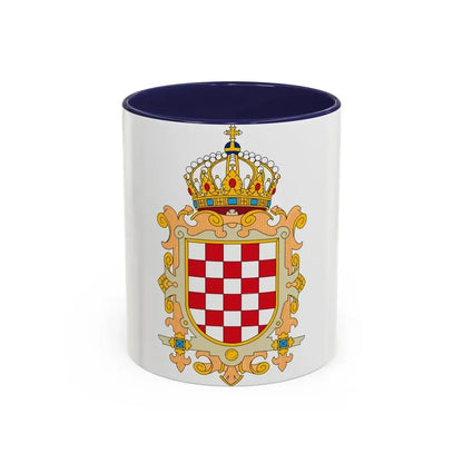 Coat of Arms of Kingdom of Croatia - Accent Coffee Mug 11oz Navy - Go Mug Yourself