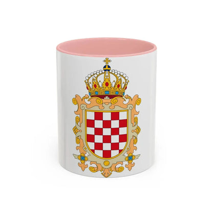 Coat of Arms of Kingdom of Croatia - Accent Coffee Mug 11oz Pink - Go Mug Yourself