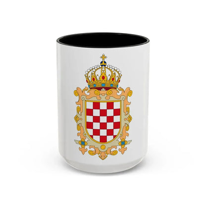 Coat of Arms of Kingdom of Croatia - Accent Coffee Mug 15oz Black - Go Mug Yourself