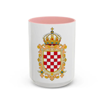 Coat of Arms of Kingdom of Croatia - Accent Coffee Mug 15oz Pink - Go Mug Yourself