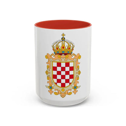 Coat of Arms of Kingdom of Croatia - Accent Coffee Mug 15oz Red - Go Mug Yourself