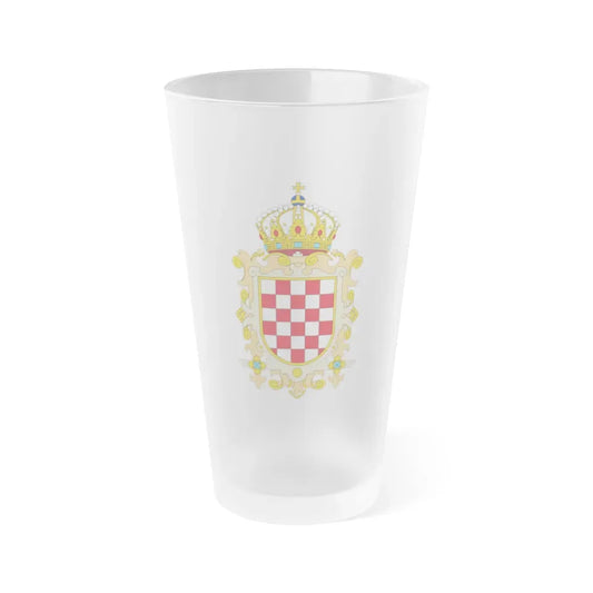 Coat of Arms of Kingdom of Croatia - Frosted Pint Glass 16oz Default Title - Go Mug Yourself