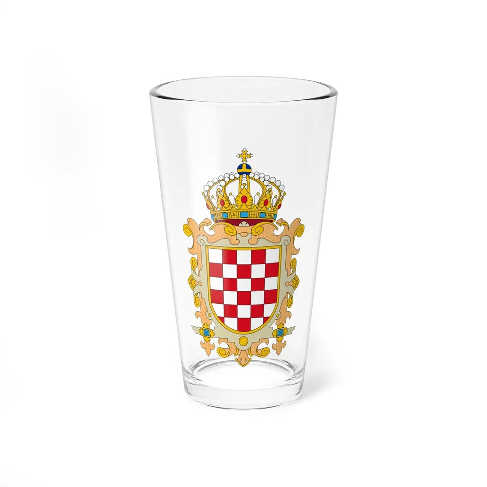 Coat of Arms of Kingdom of Croatia - Pint Glass 16oz-16oz-Go Mug Yourself