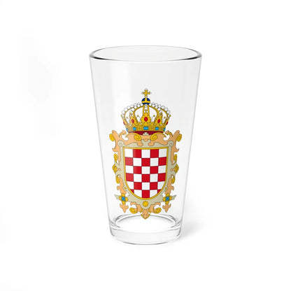 Coat of Arms of Kingdom of Croatia - Pint Glass 16oz-16oz-Go Mug Yourself