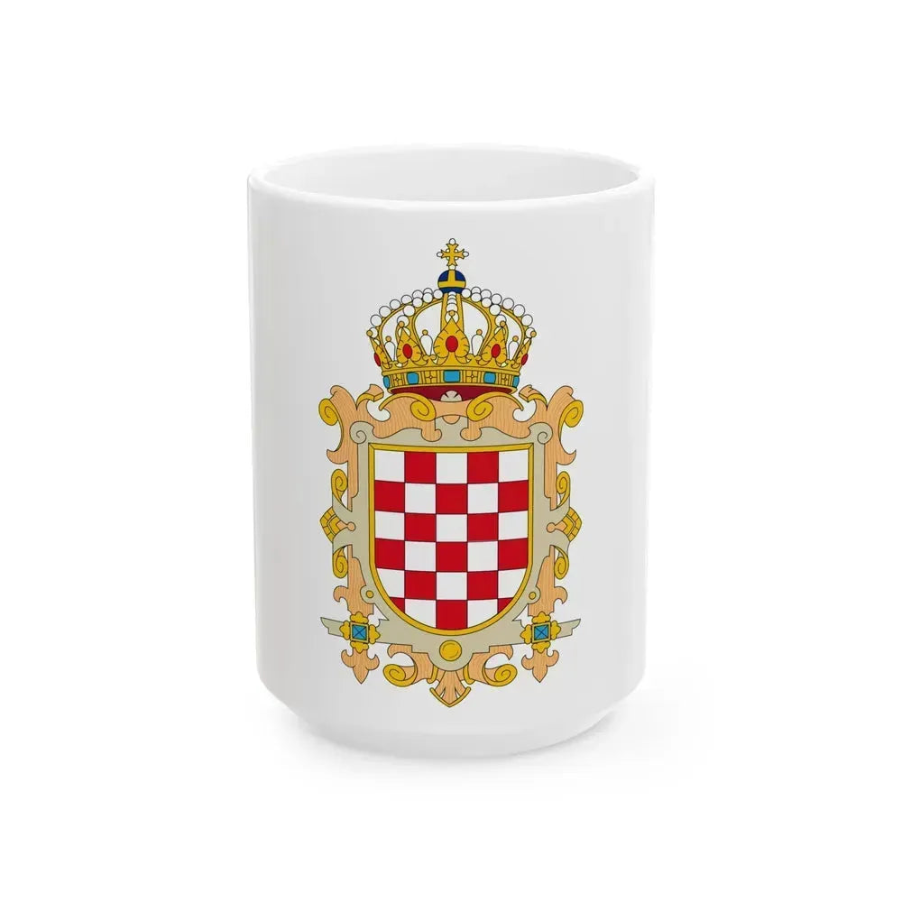Coat of Arms of Kingdom of Croatia - White Coffee Mug 15oz - Go Mug Yourself