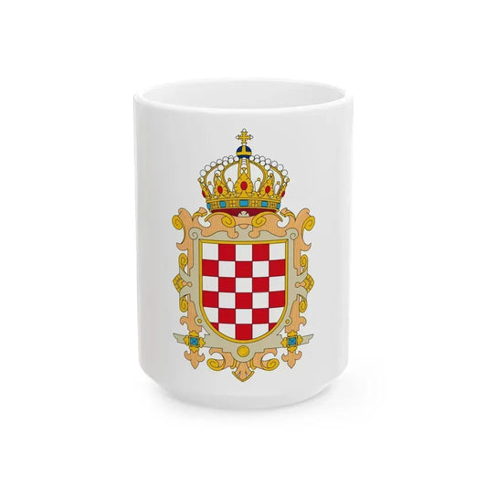Coat of Arms of Kingdom of Croatia - White Coffee Mug 15oz - Go Mug Yourself