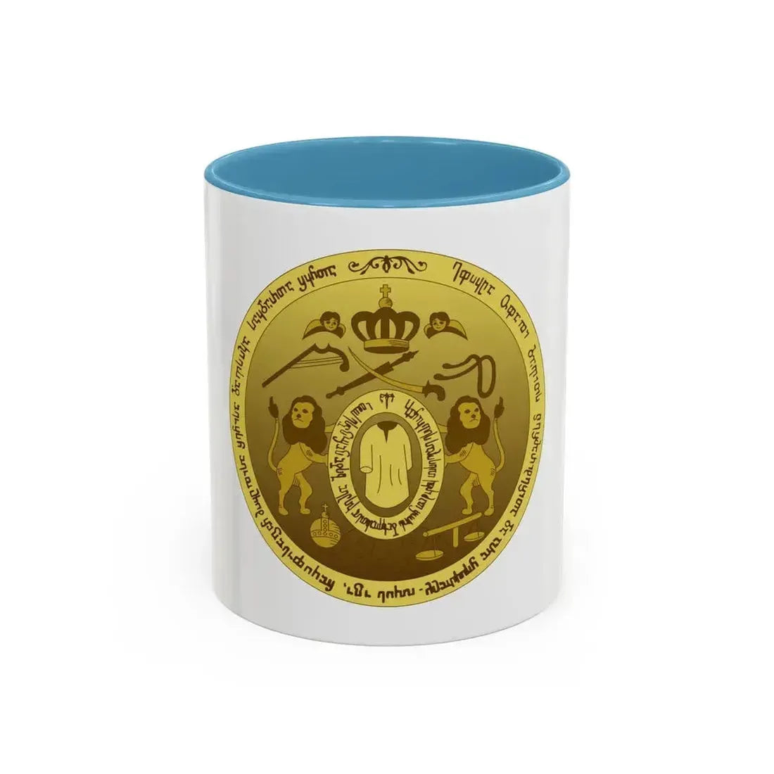Coat of arms of Kingdom of Kartli-Kakheti - Accent Coffee Mug 11oz Light Blue - Go Mug Yourself