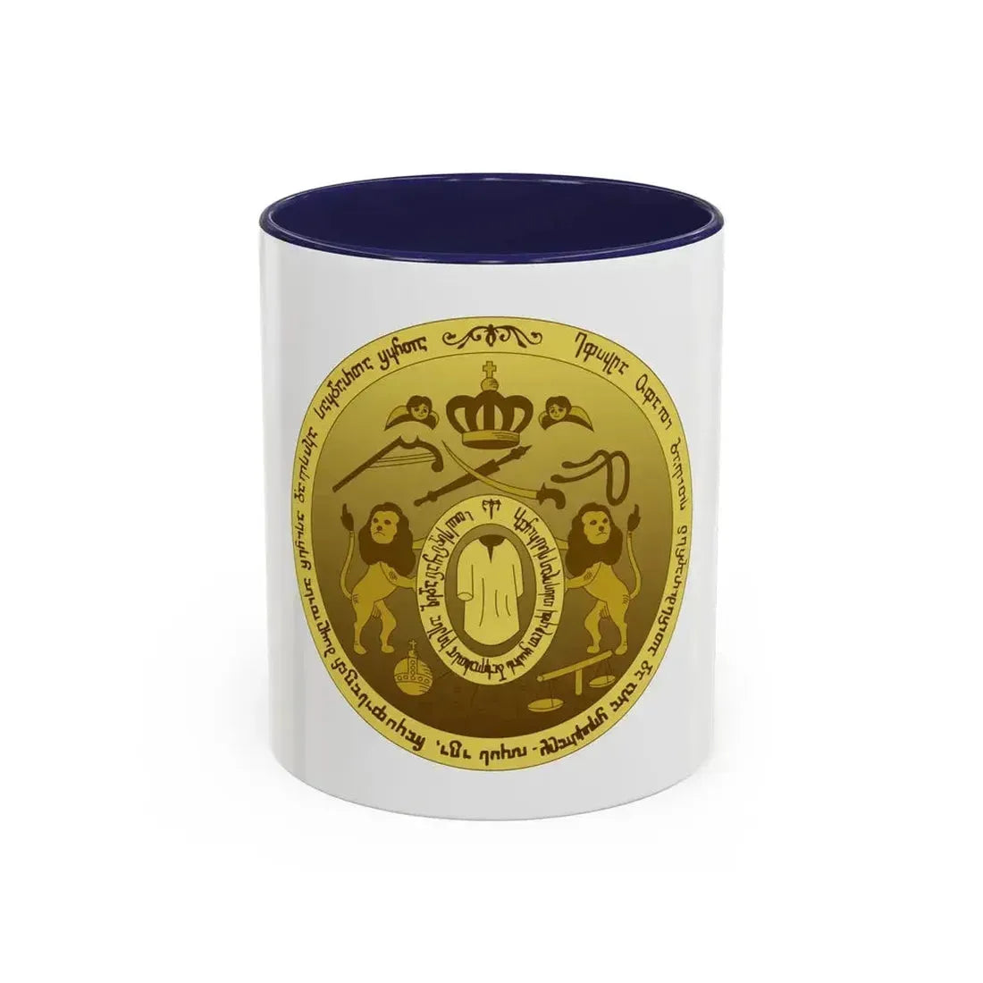 Coat of arms of Kingdom of Kartli-Kakheti - Accent Coffee Mug 11oz Navy - Go Mug Yourself