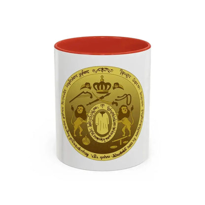 Coat of arms of Kingdom of Kartli-Kakheti - Accent Coffee Mug 11oz Red - Go Mug Yourself