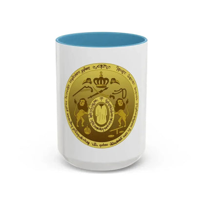 Coat of arms of Kingdom of Kartli-Kakheti - Accent Coffee Mug 15oz Light Blue - Go Mug Yourself
