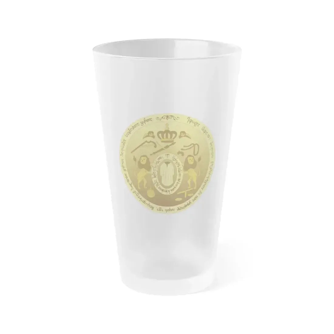 Coat of arms of Kingdom of Kartli-Kakheti - Frosted Pint Glass 16oz 16oz Frosted - Go Mug Yourself