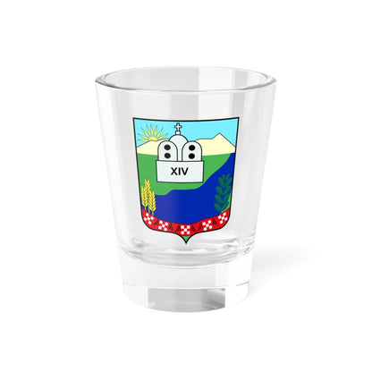 Coat of arms of Konče Municipality (North Macedonia) (Coat of Arms) Shot Glass 1.5oz 1.5oz - Go Mug Yourself