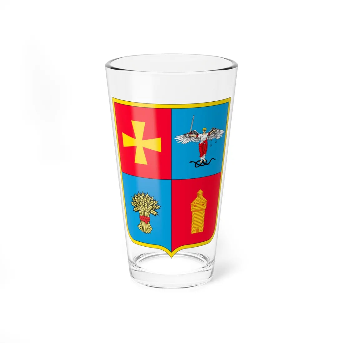 Coat of arms of Konotop Raion (Ukraine) (Coat of Arms) Pint Glass 16oz 16oz - Go Mug Yourself