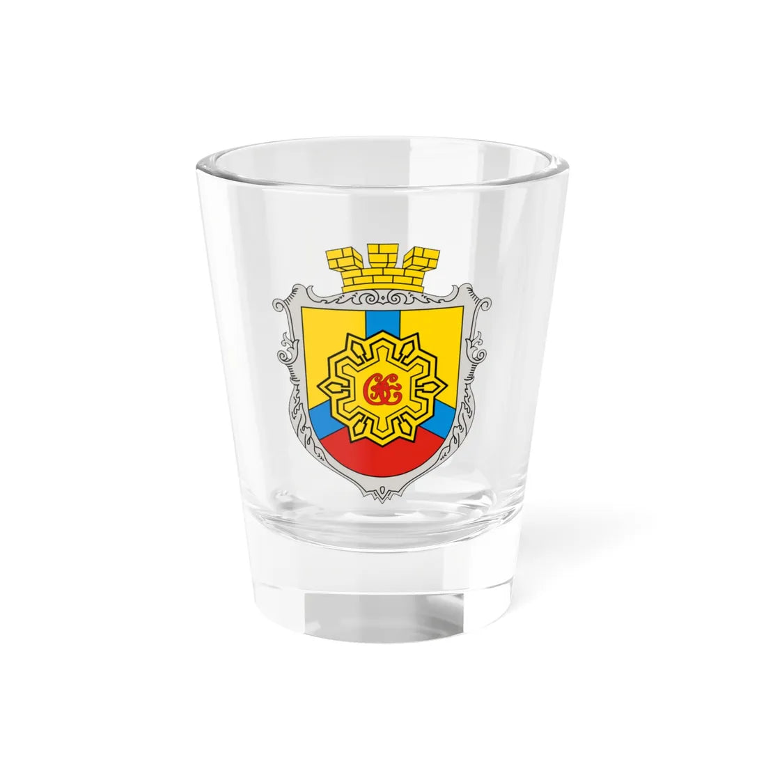 Coat of Arms of Kropyvnytskyi small (Ukraine) (Coat of Arms) Shot Glass 1.5oz 1.5oz - Go Mug Yourself