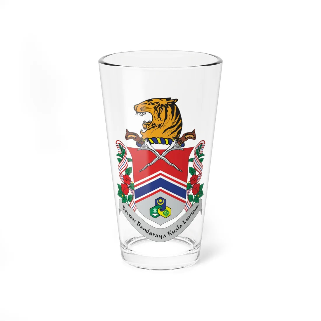 Coat of Arms of Kuala Lumpur (Malaysia) (Coat of Arms) Pint Glass 16oz 16oz - Go Mug Yourself