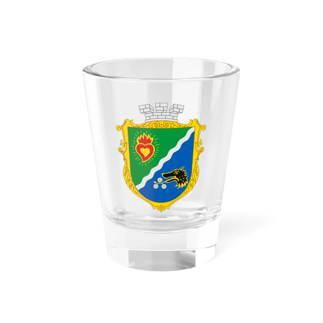 Coat of Arms of Kurakhove (Ukraine) (Coat of Arms) Shot Glass 1.5oz 1.5oz - Go Mug Yourself