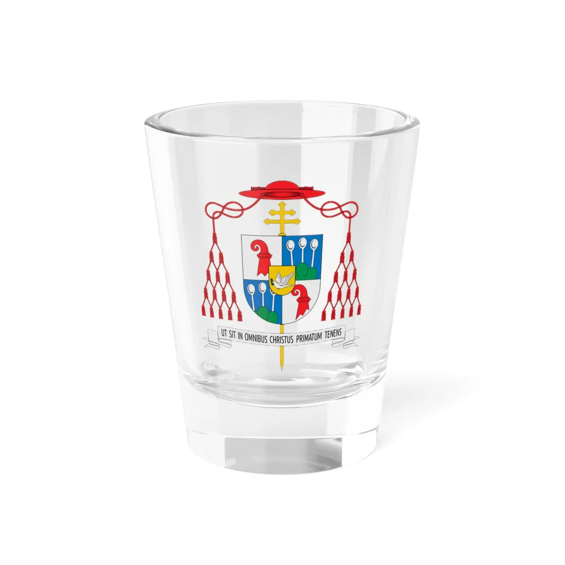 Coat of arms of Kurt Koch (Switzerland) (Coat of Arms) Shot Glass 1.5oz 1.5oz - Go Mug Yourself