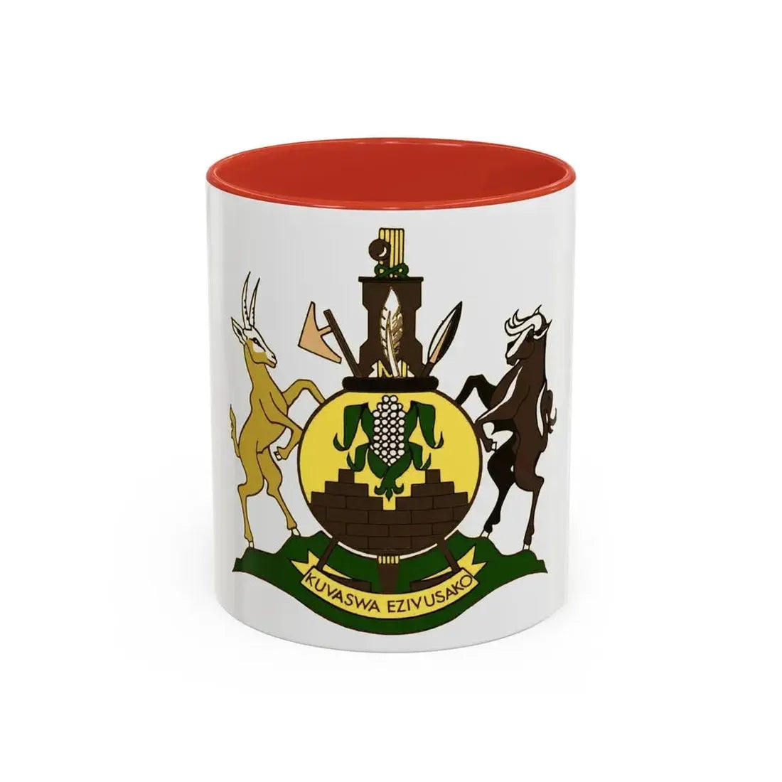 Coat of arms of KwaNdebele - Accent Coffee Mug 11oz Red - Go Mug Yourself