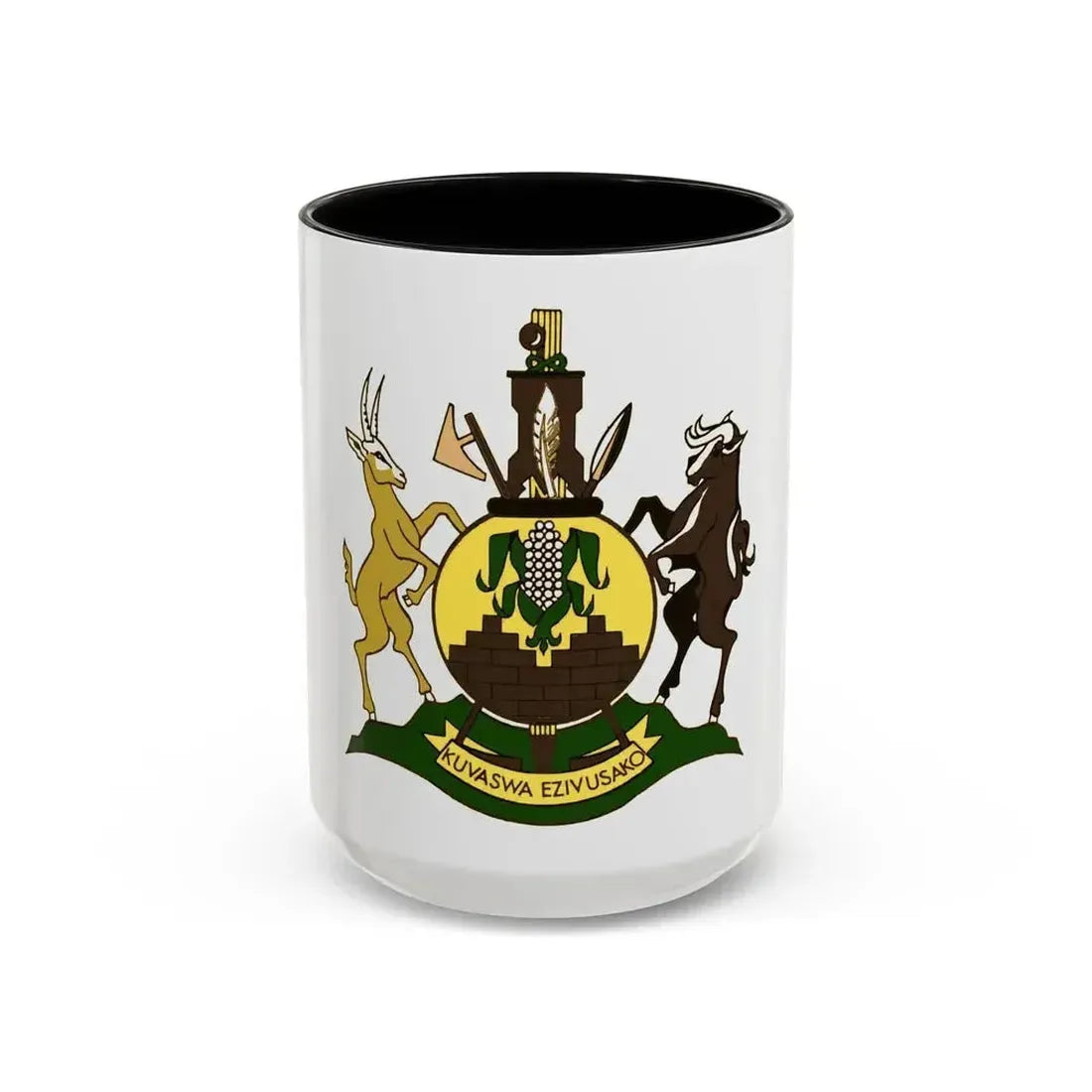 Coat of arms of KwaNdebele - Accent Coffee Mug 15oz Black - Go Mug Yourself