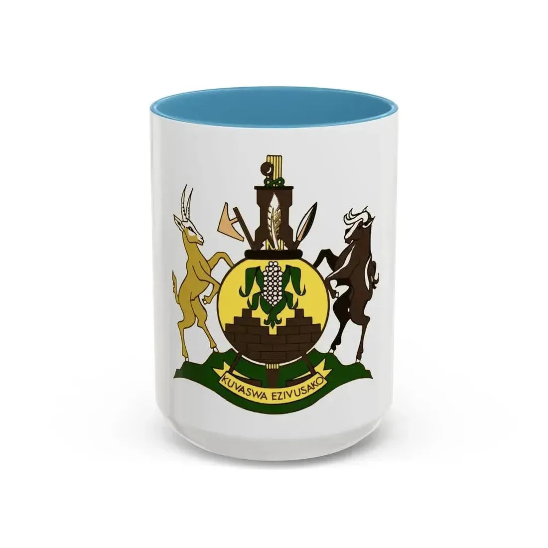 Coat of arms of KwaNdebele - Accent Coffee Mug 15oz Light Blue - Go Mug Yourself