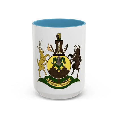 Coat of arms of KwaNdebele - Accent Coffee Mug 15oz Light Blue - Go Mug Yourself